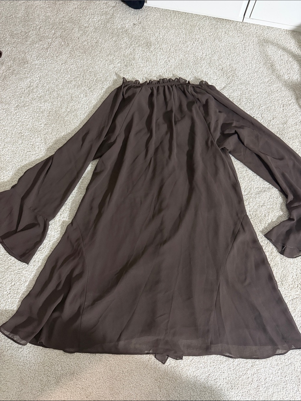 Open Edit Ruffle Chiffon Shift Dress - Picture 6 of 7